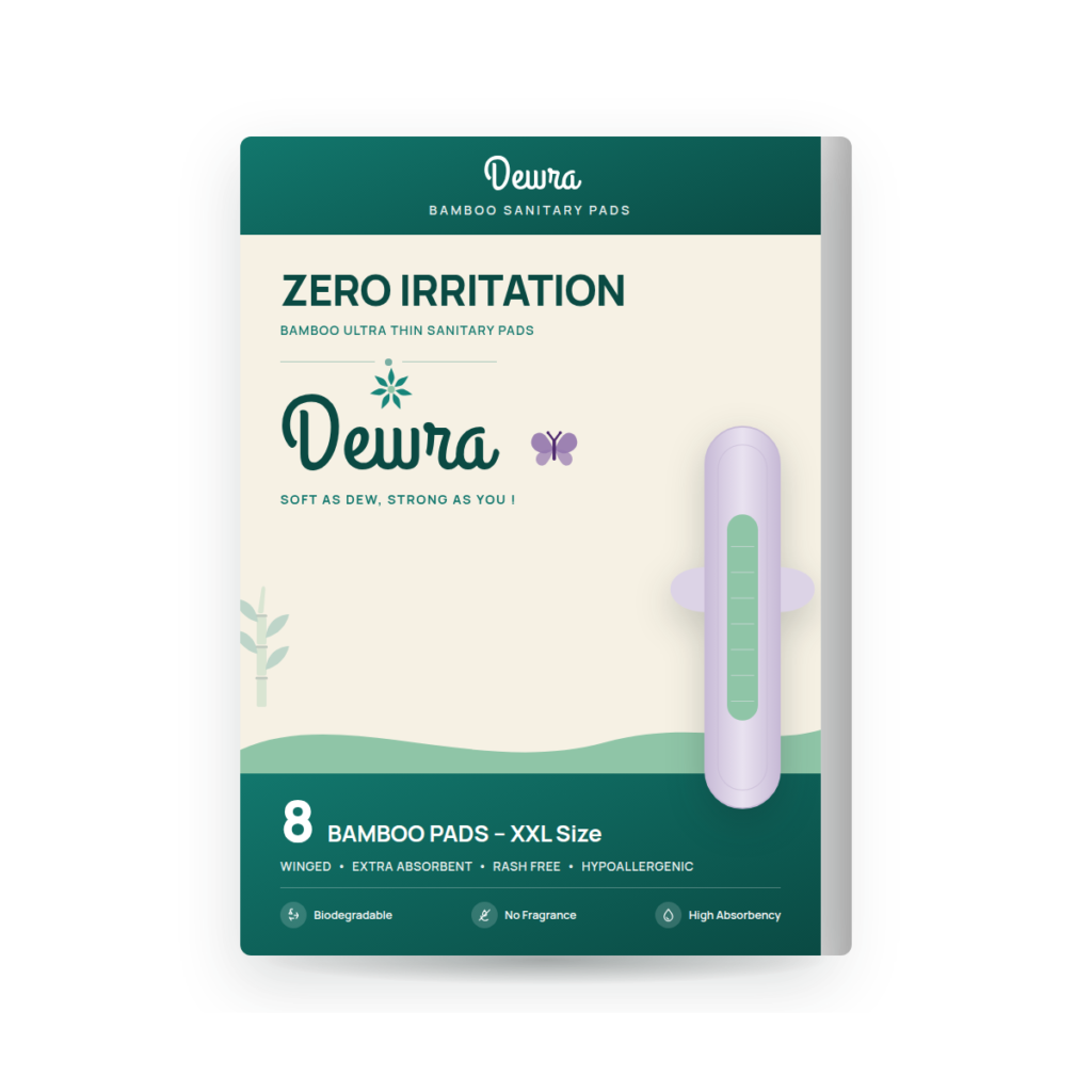 Dewra Bamboo Sanitary Pads Double XL, pack of 8